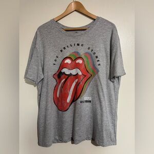 The Rolling Stones Graphic band T-Shirt 1975 US Tour schedule size XL 16 -18